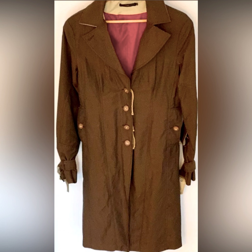 HAZEL Linen Trench Coat. Artful Anthropologie Over Coat.